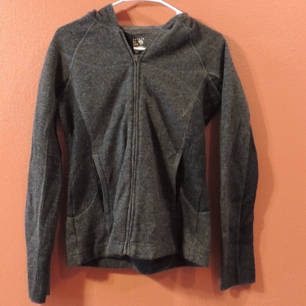 Mountain Hard Wear Jacket Woman Medium Black Gray Full Zip Pocket Hooded Jacket
